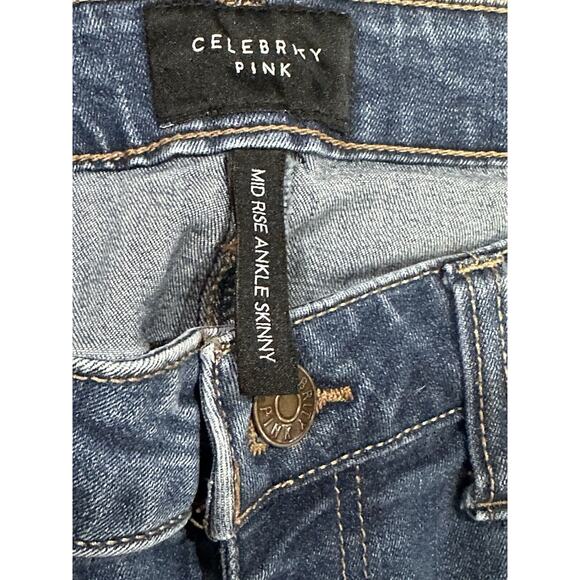 Celebrity Pink Jeans Size 9/29 Women's Mid Rise Ankle Skinny Medium Wash Denim - Picture 6 of 8